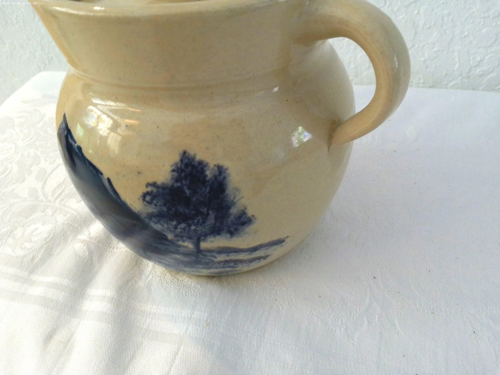 Vintage P R Storie Texas Stoneware Bean Crock - 5