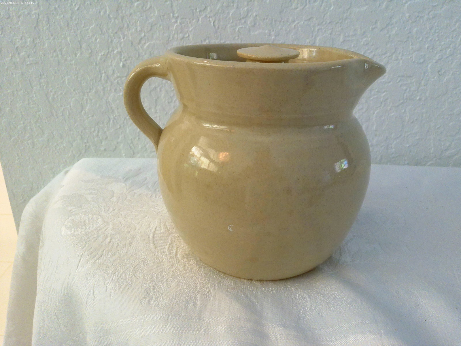 Vintage P R Storie Texas Stoneware Bean Crock - 9