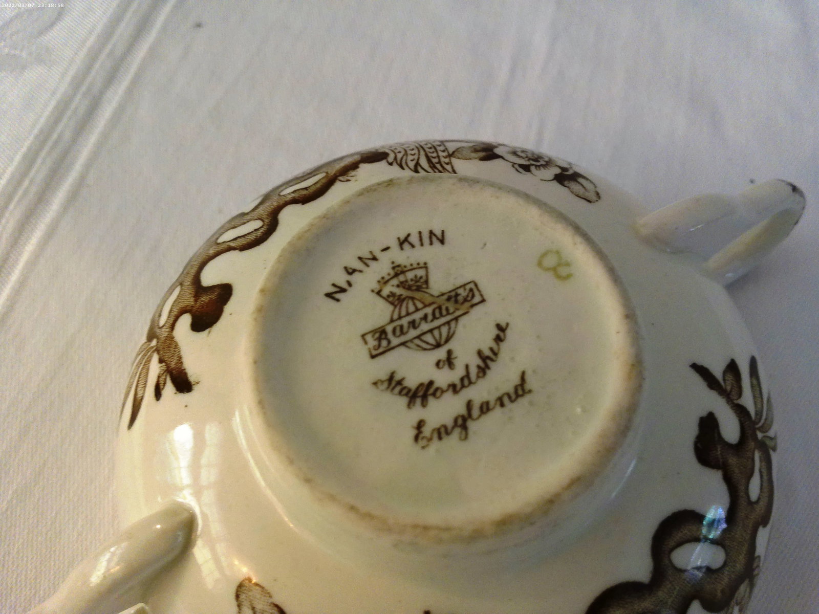 Vintage Staffordshire England Ironstone Consomme Cups & Saucers, 8 Pcs - 6