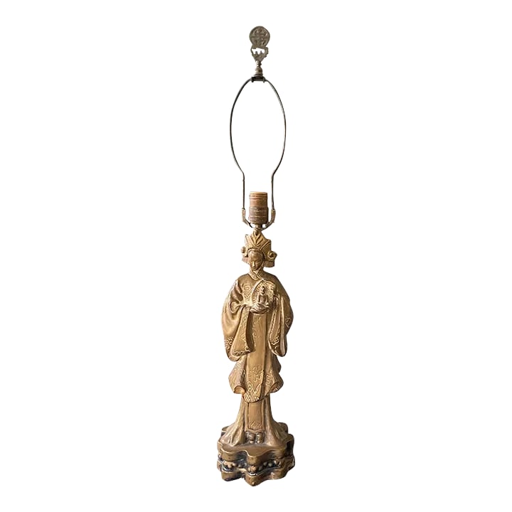 Early 20th Century Vintage Guan Yin Chinese Deity Lamp (1 of 10)