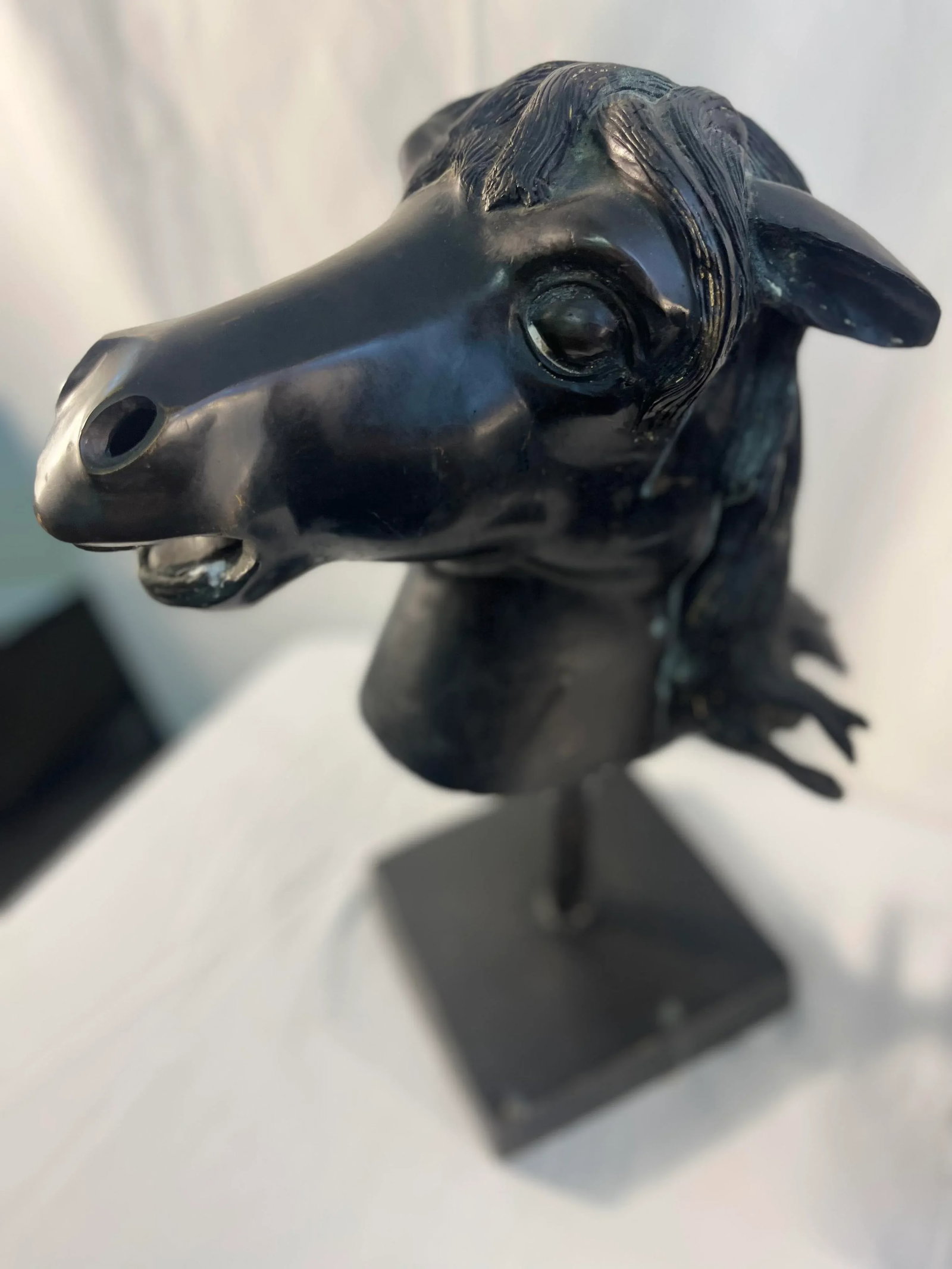 Mid Century Iron Horse Head Sculptures- Set of 2 - 3
