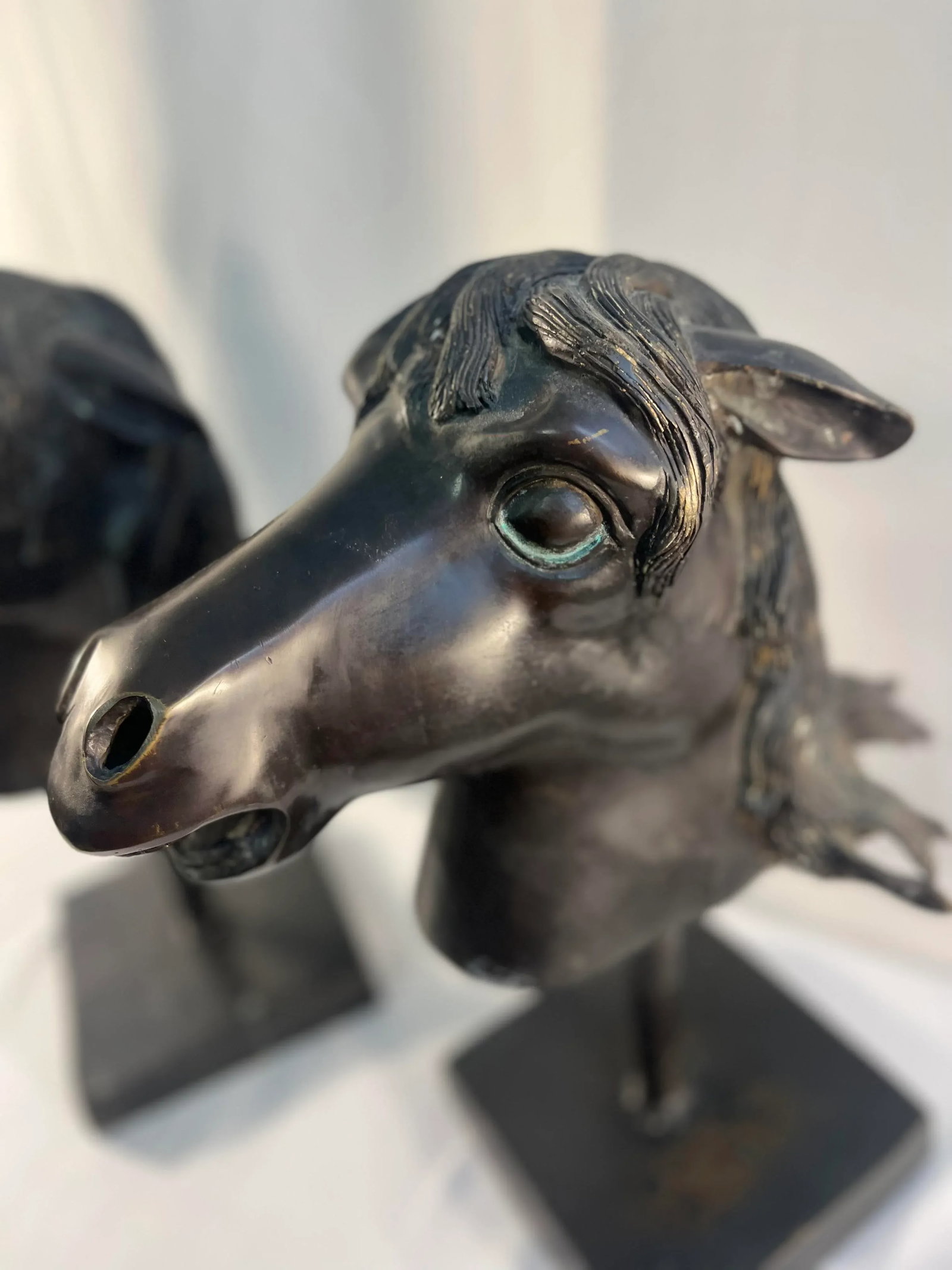Mid Century Iron Horse Head Sculptures- Set of 2 - 5
