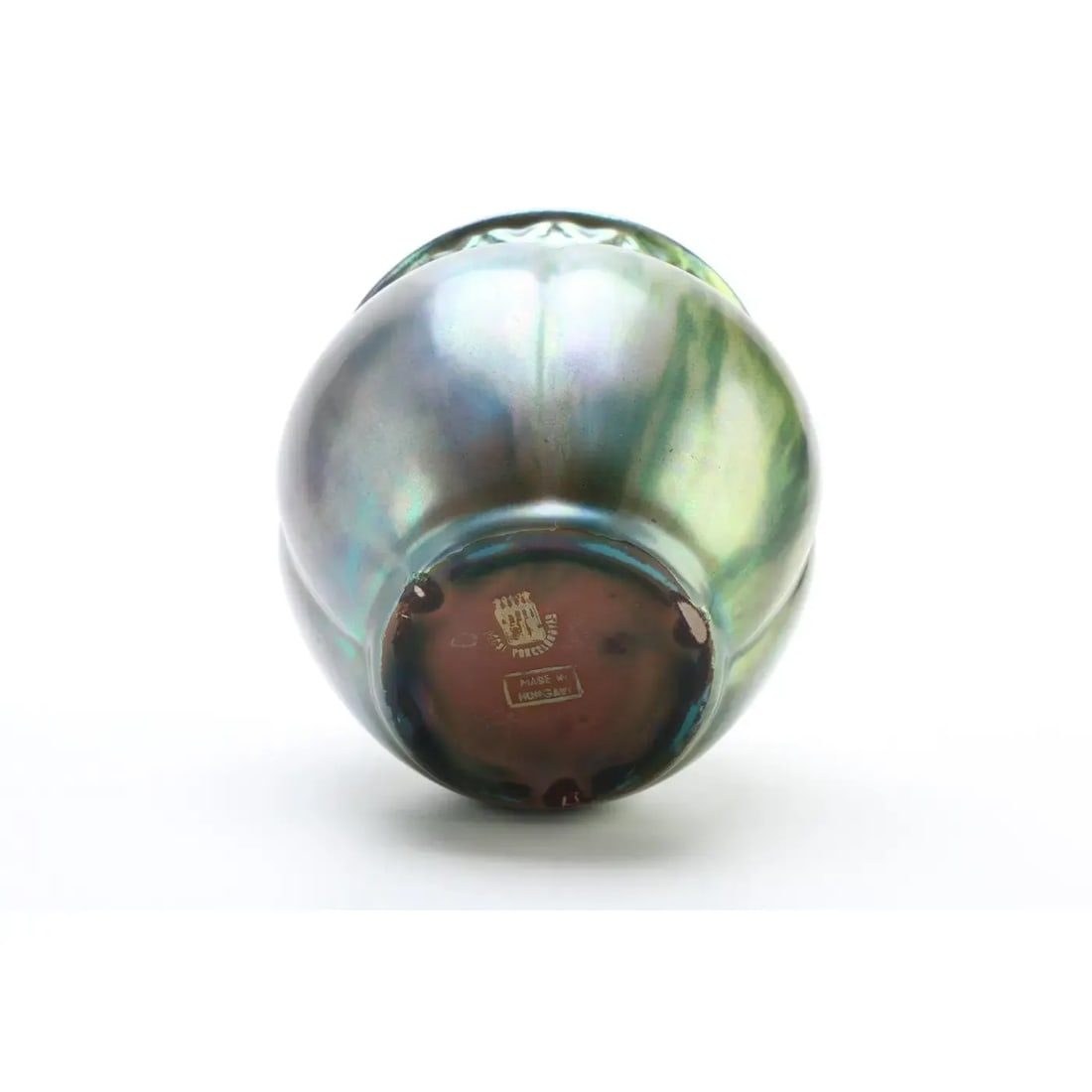 1930s Vintage Zsolnay Lobed Vase in Eosin Glaze - 3