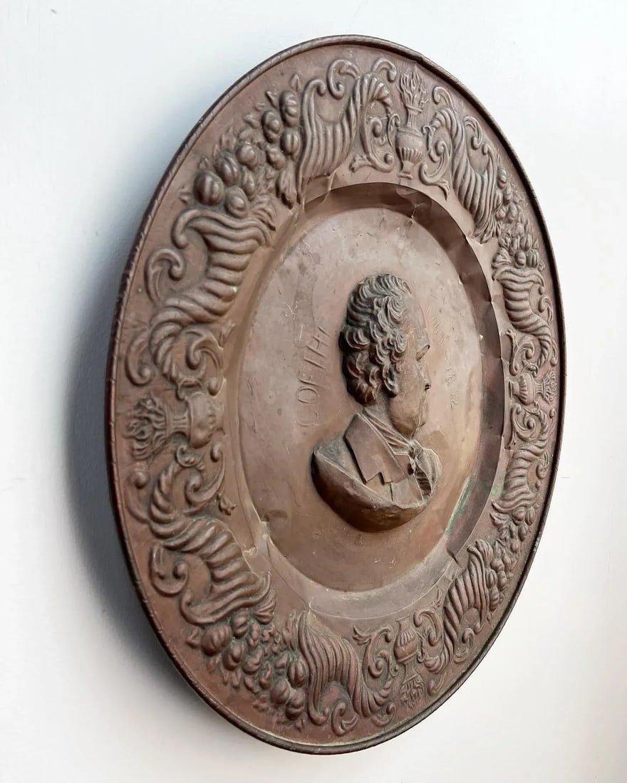 19th Century French Medallion Portrait Plaque of Johann Wolfgang Von Goethe - 4