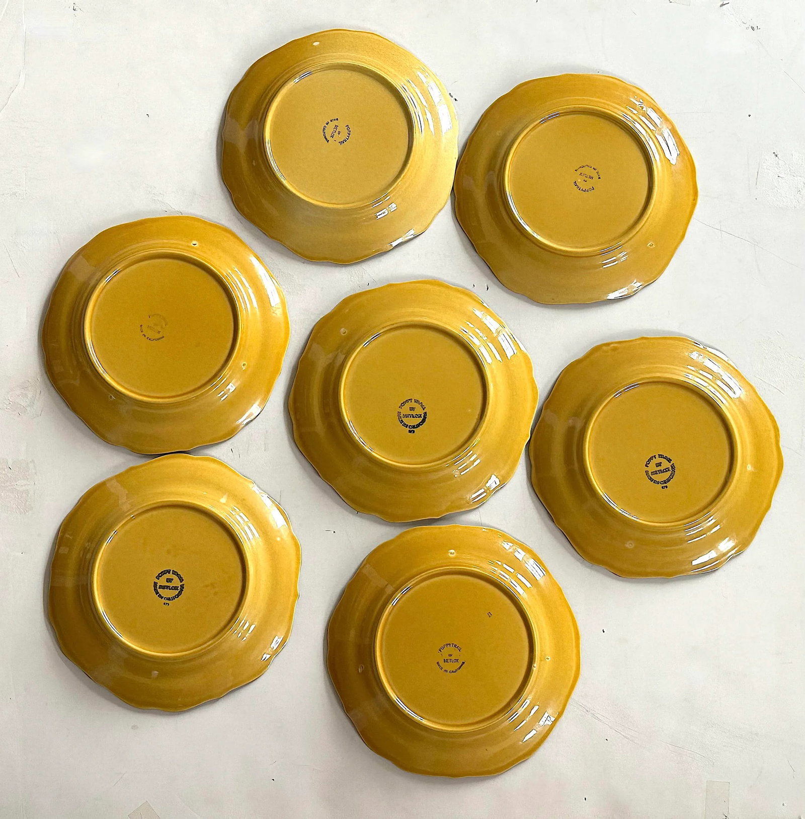 1970s Metlox Poppytrail Pottery Plates Set of 7 - 8