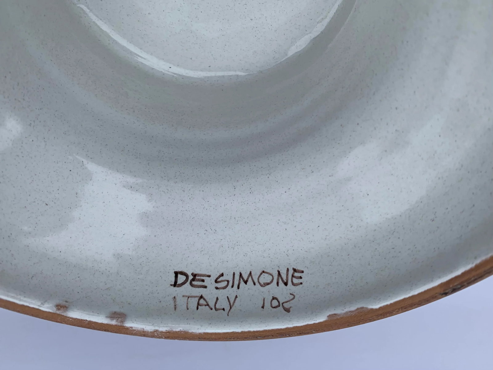 Late 20th Century Original Signed Hand Painted Ceramic Vase by Giovanni Desimone - 3