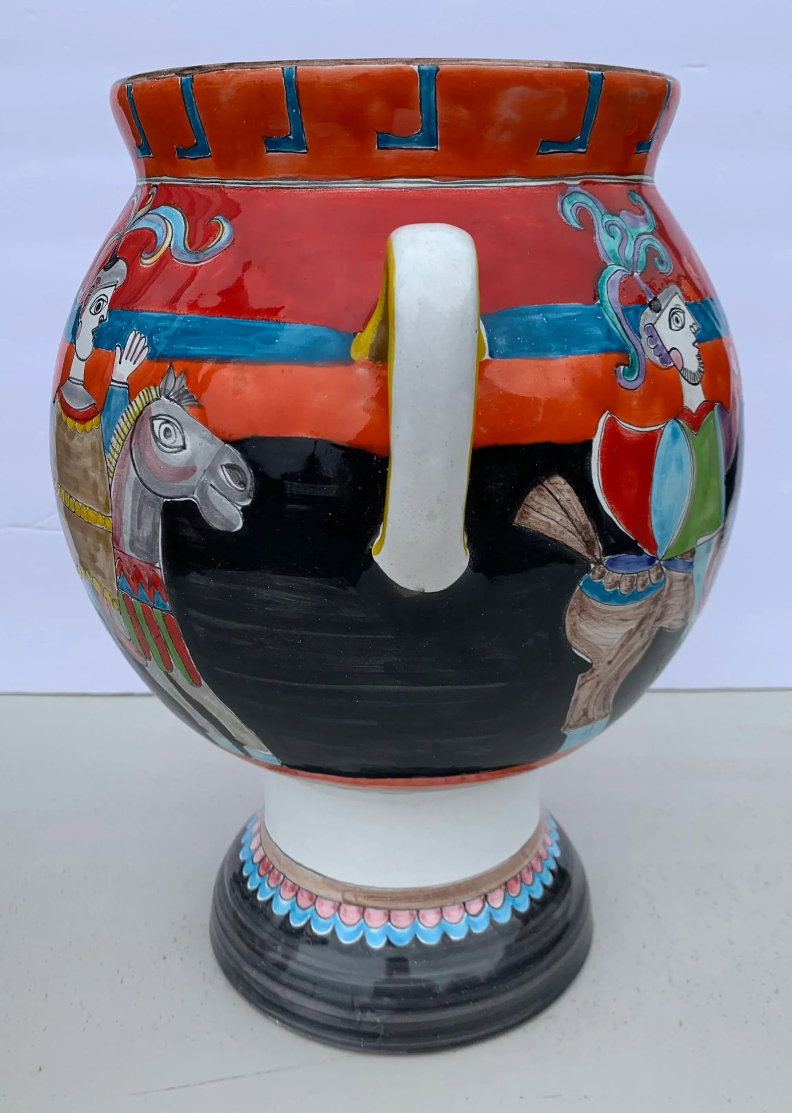 Late 20th Century Original Signed Hand Painted Ceramic Vase by Giovanni Desimone - 7