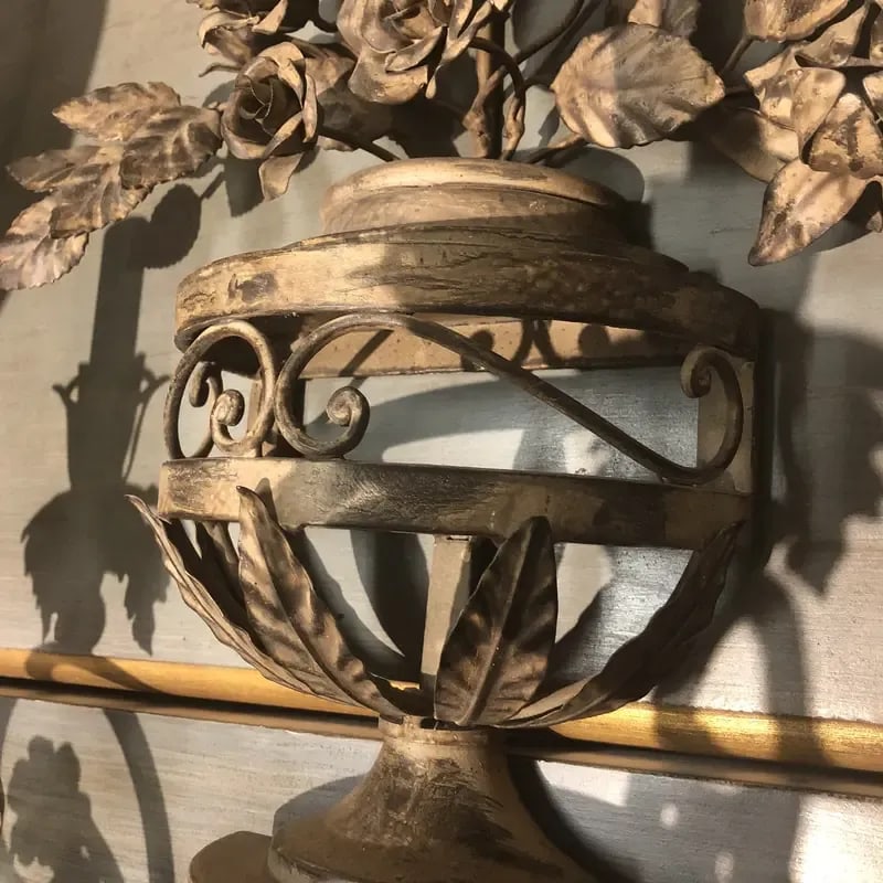 Vintage Italian Three Lights Wrought Iron Sconce - 2