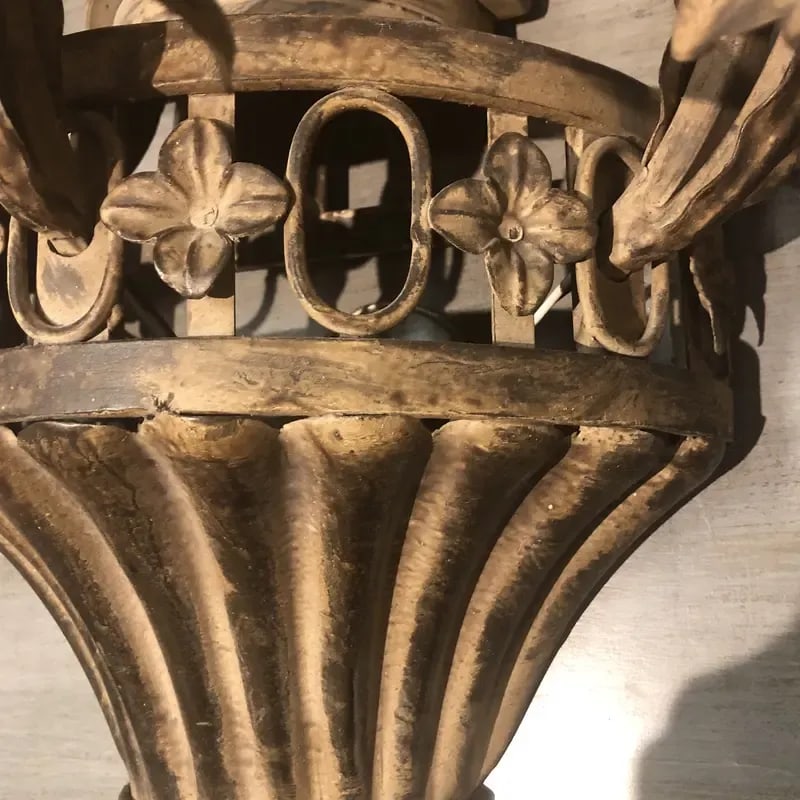 Vintage Italian Three Lights Wrought Iron Sconce - 3