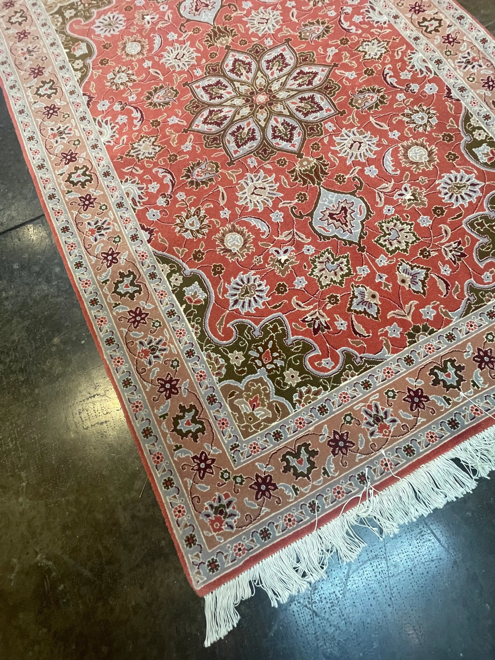 1990s Handwoven Persian Tabriz Area Rug 3'5" X 4'1" - 6