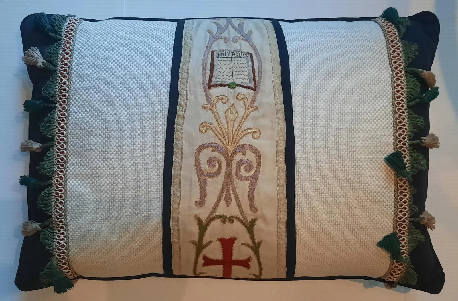 Custom Vintage Vestment Lumbar Pillow - 2