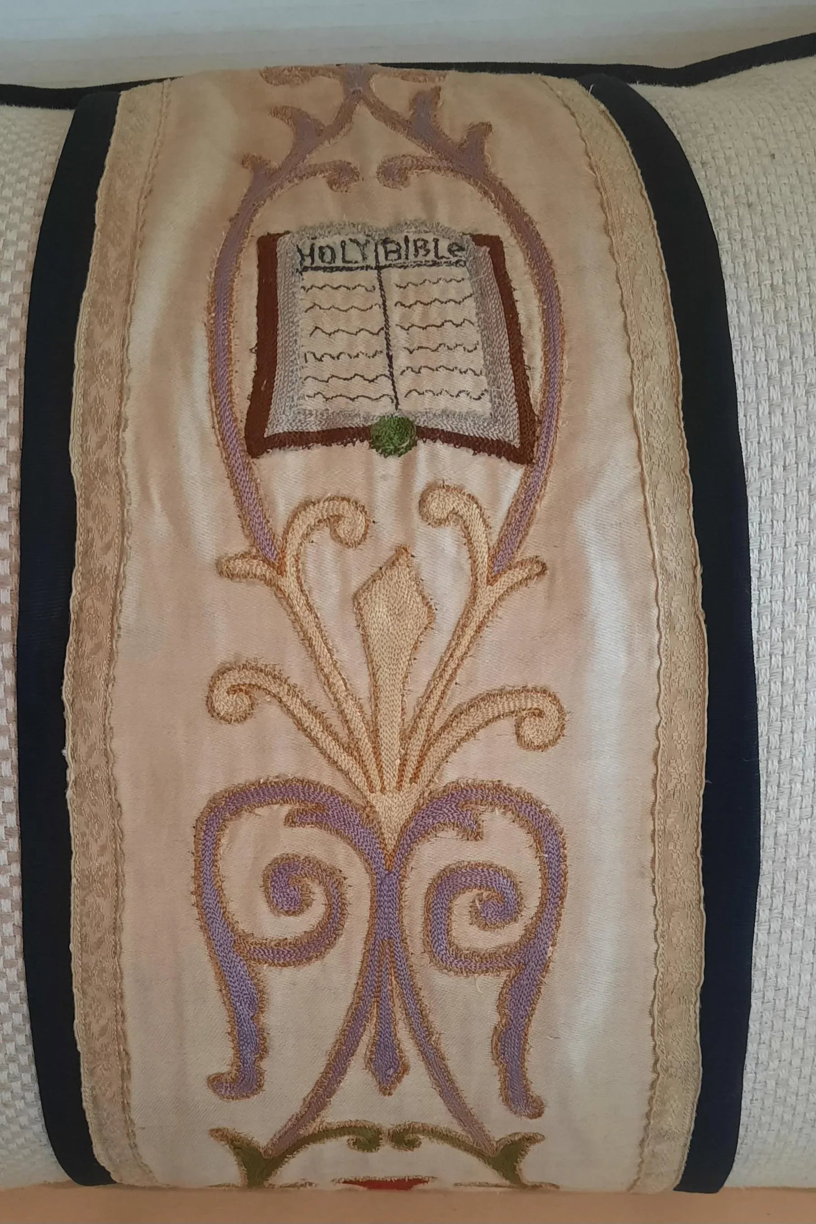 Custom Vintage Vestment Lumbar Pillow - 4