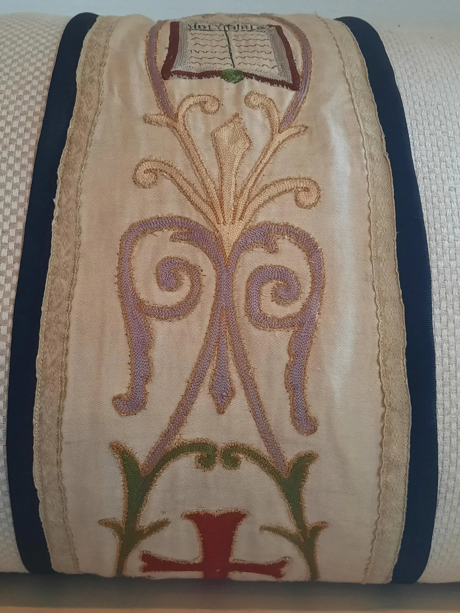 Custom Vintage Vestment Lumbar Pillow - 5