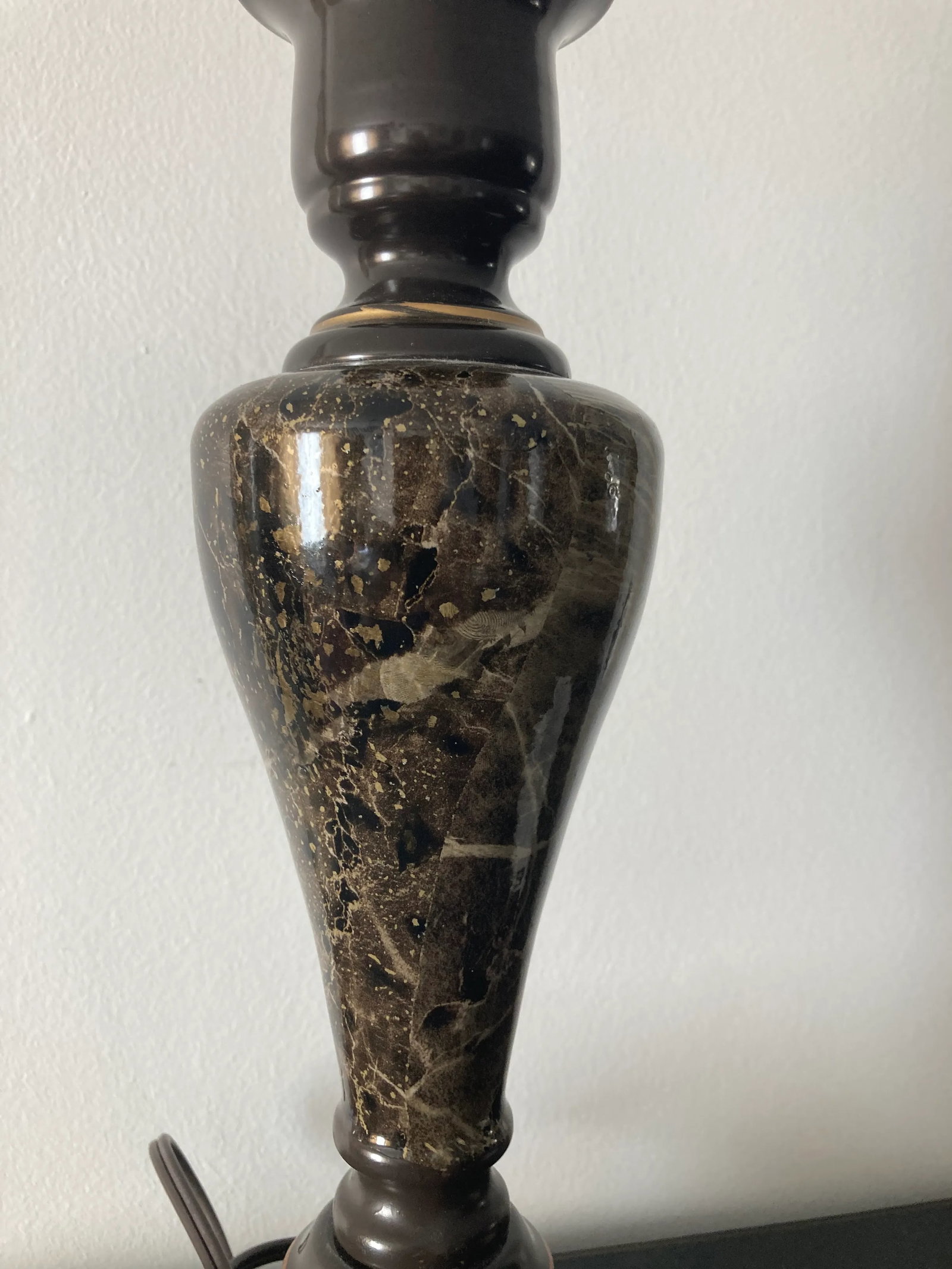 Late 20th Century Metal Lamp With Marble Motif - 2