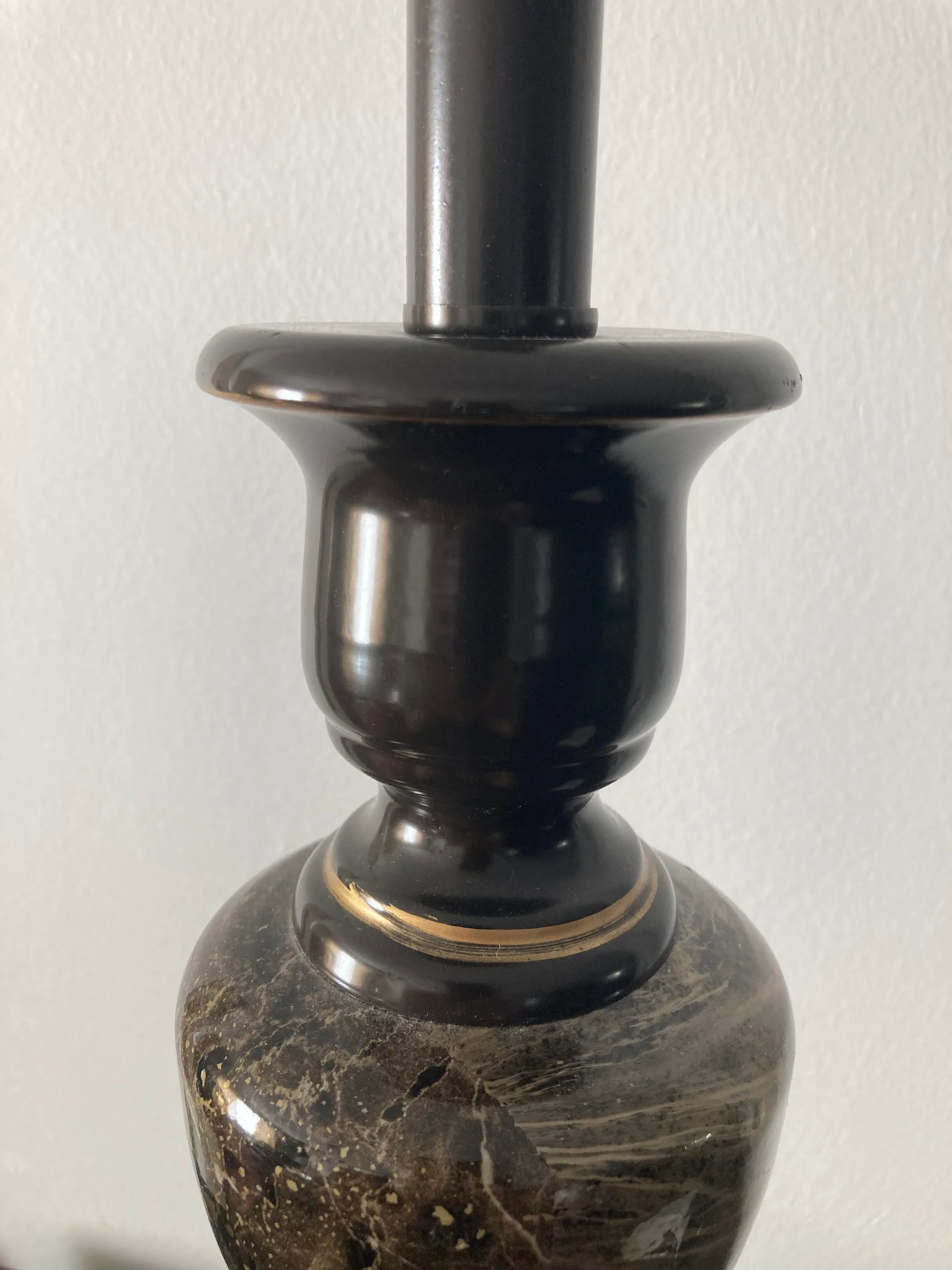 Late 20th Century Metal Lamp With Marble Motif - 3