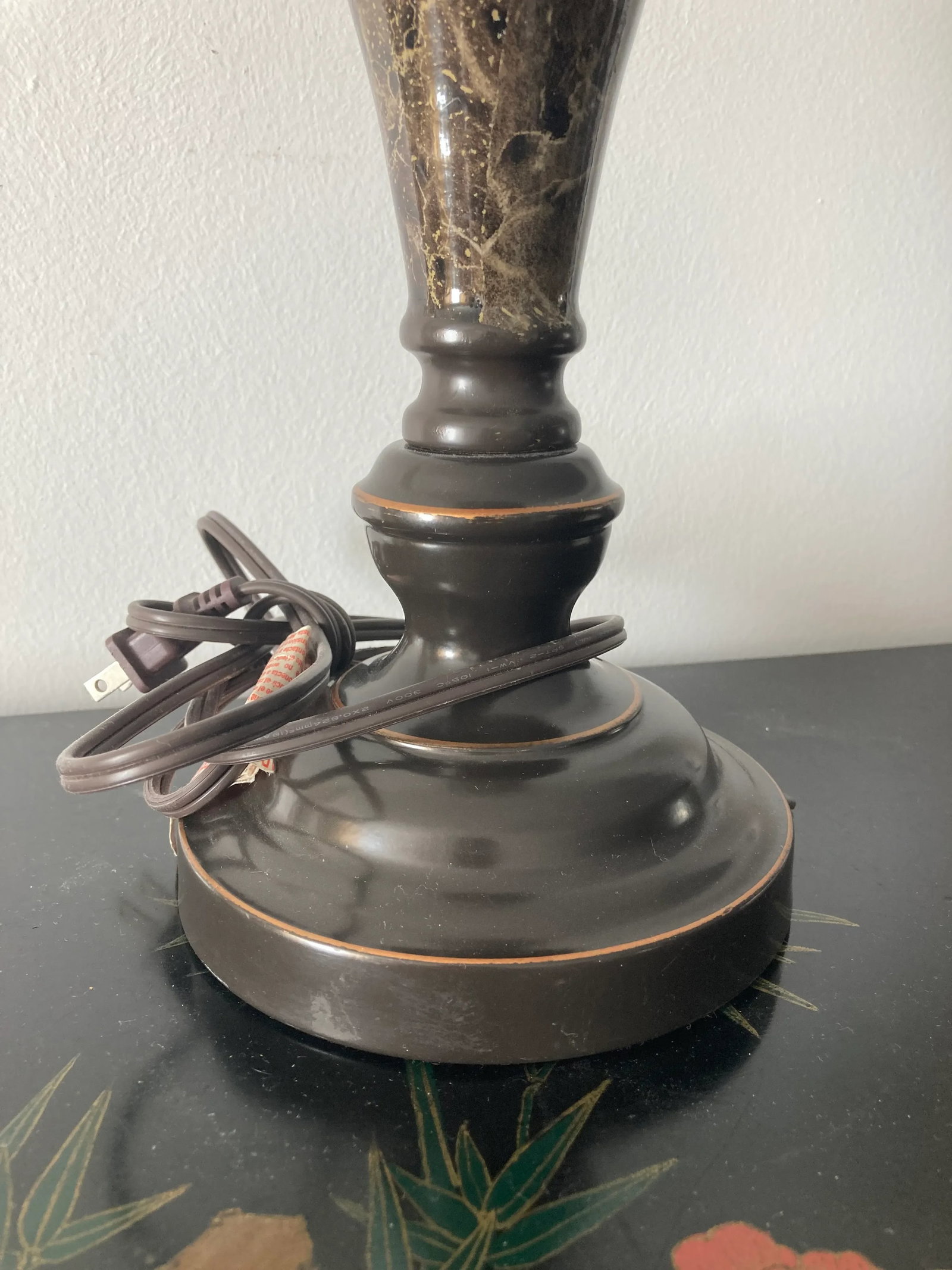 Late 20th Century Metal Lamp With Marble Motif - 4