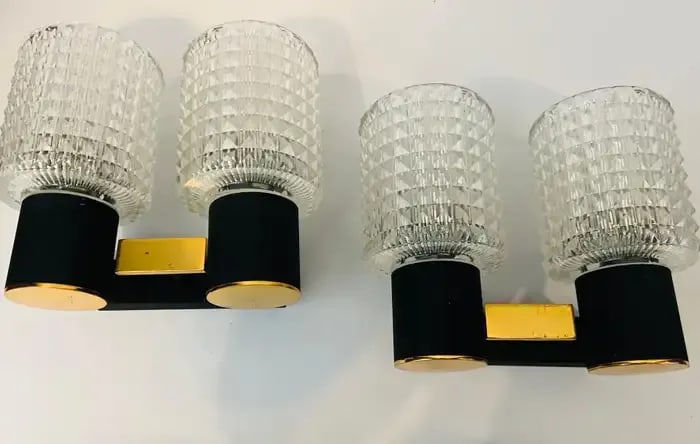 French Lunel 1960s Mid-Century Wall Lights - A Pair - 6
