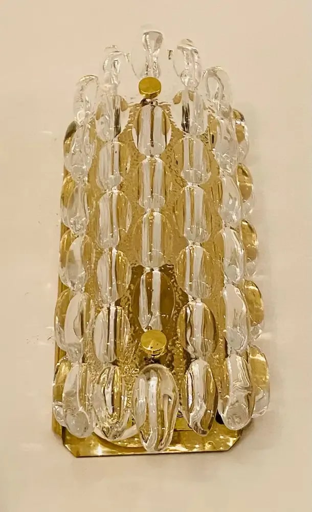 Karl Fagerland Orrefors Bubble Crystal Wall Lights Pair - 2