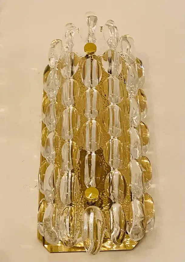 Karl Fagerland Orrefors Bubble Crystal Wall Lights Pair - 4