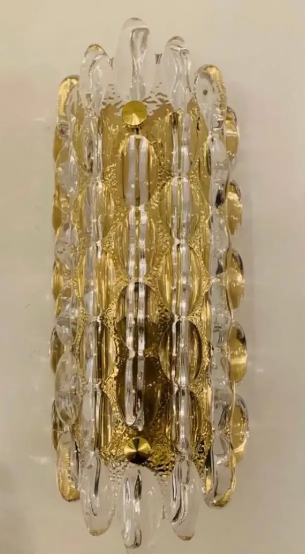 Karl Fagerland Orrefors Bubble Crystal Wall Lights Pair - 5