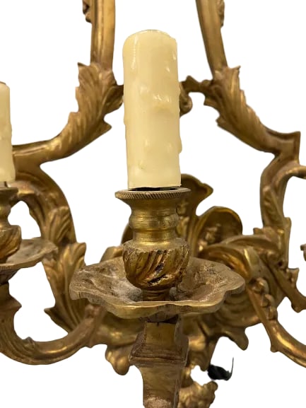 1920s Italian Bronze Wall 4 Light Wall Sconces - a Pair - 7