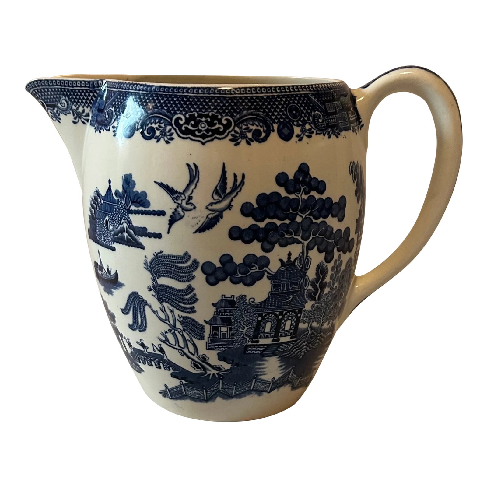 Early 20th Century Blue Willow Transferware Water Pitcher for Johnson Bros (1 of 10)