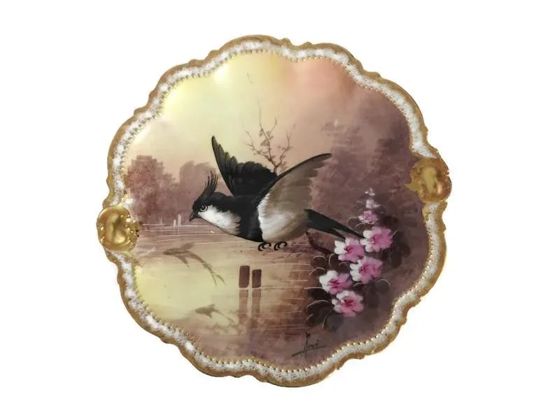 Antique Limoges Mermod & Jaccard Cabinet Plates Game Birds Set of 2 - 5
