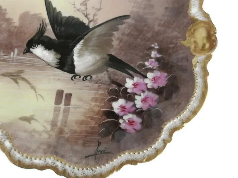 Antique Limoges Mermod & Jaccard Cabinet Plates Game Birds Set of 2 - 6
