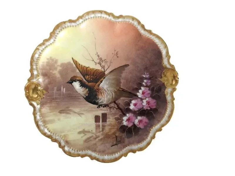 Antique Limoges Mermod & Jaccard Cabinet Plates Game Birds Set of 2 - 3