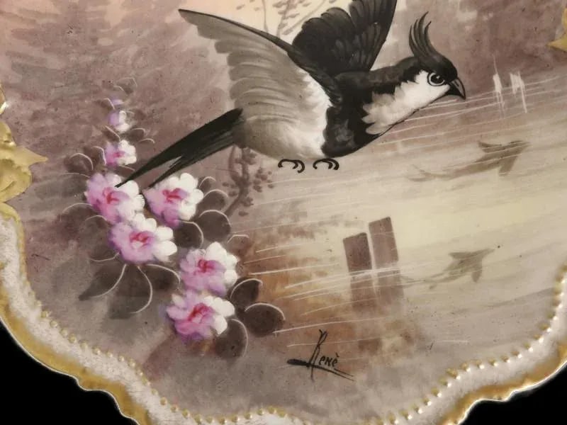 Antique Limoges Mermod & Jaccard Cabinet Plates Game Birds Set of 2 - 6