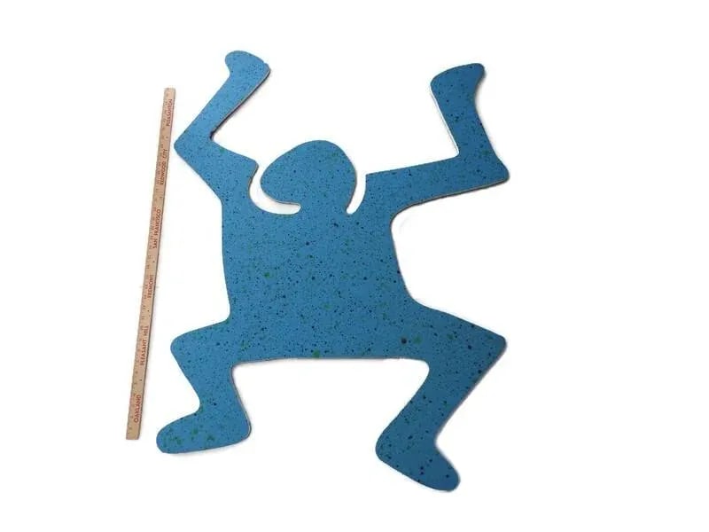 1990s Two-Sided Pop Art Blue Purple Splatter Foam Board Figure Wall Sculpture - 2