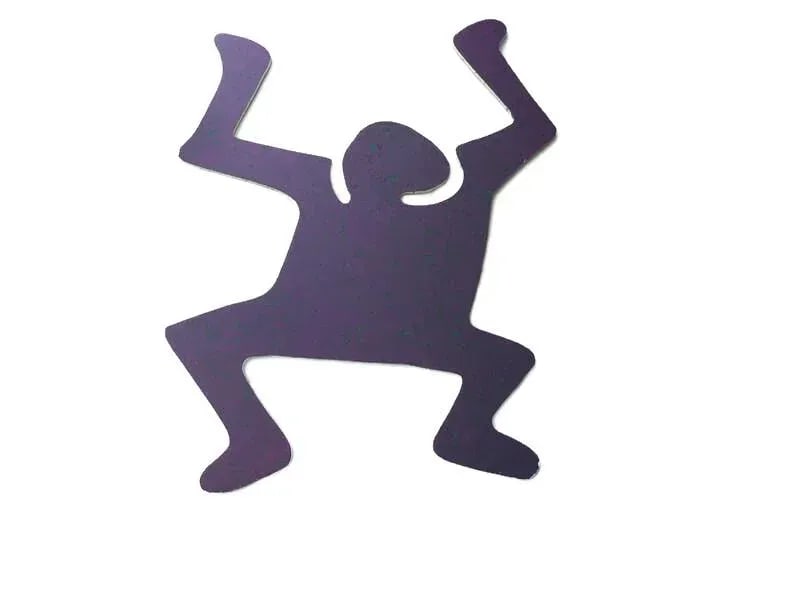 1990s Two-Sided Pop Art Blue Purple Splatter Foam Board Figure Wall Sculpture - 3