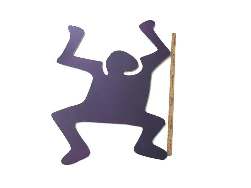 1990s Two-Sided Pop Art Blue Purple Splatter Foam Board Figure Wall Sculpture - 4