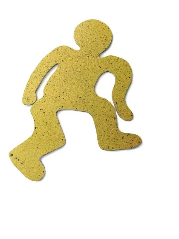 1990s Two Side Pop Art Blue Yellow Splatter Foam Board Figure Wall Sculpture - 3
