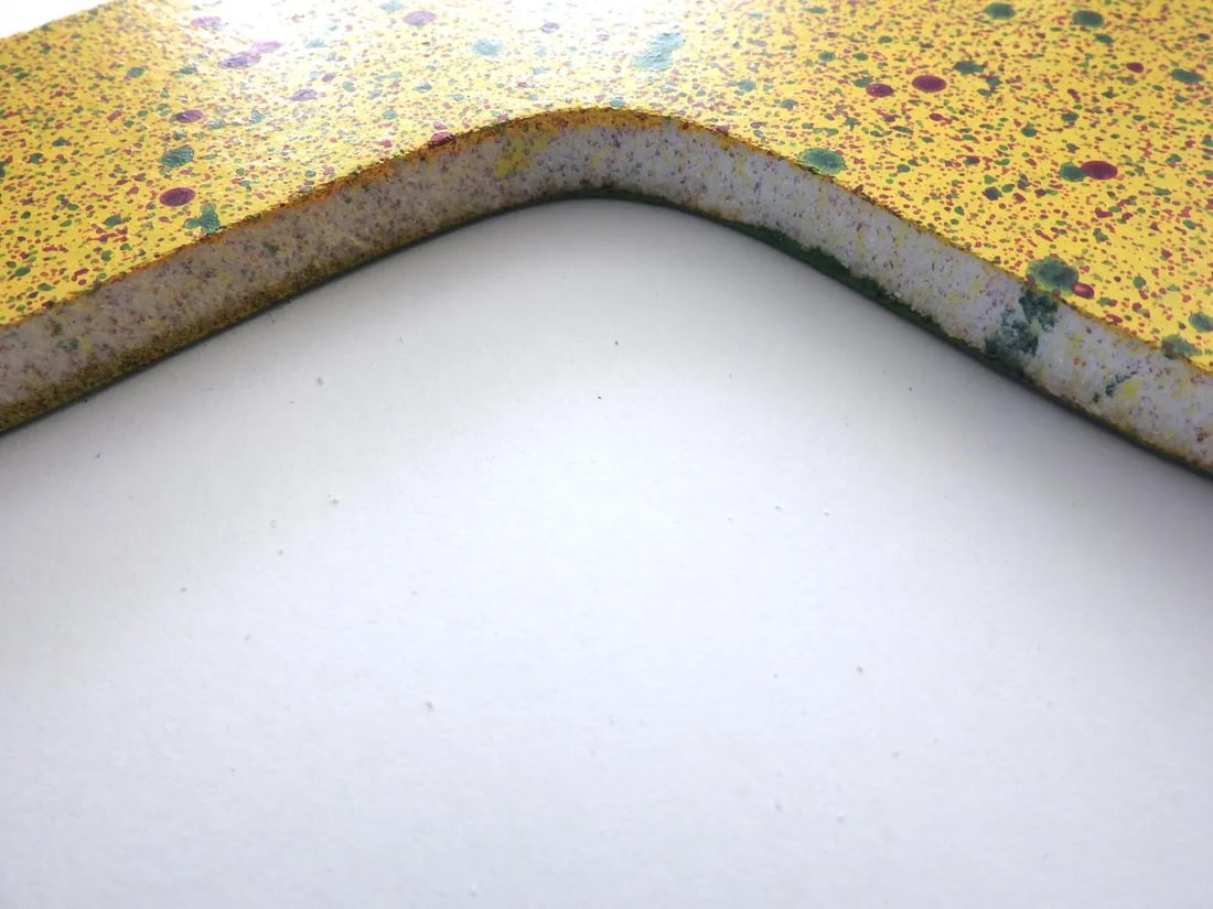 1990s Two-Sided Pop Art Yellow Green Splatter Foam Board Figure Wall Sculpture - 5
