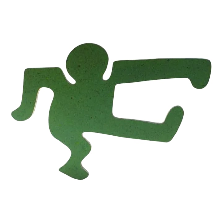 1990s Two Side Pop Art Green Yellow Splatter Foam Board Figure Wall Sculpture: 1990 pop art wall sculpture made of Gatorfoam. Two sided green and yellow with splatter effect. You can choose the color your like. Excellent condition. 41.5"X30"0.5"D. Two complementary adhesive acry