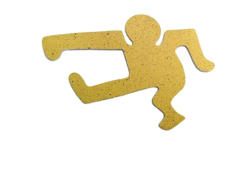 1990s Two Side Pop Art Green Yellow Splatter Foam Board Figure Wall Sculpture - 2
