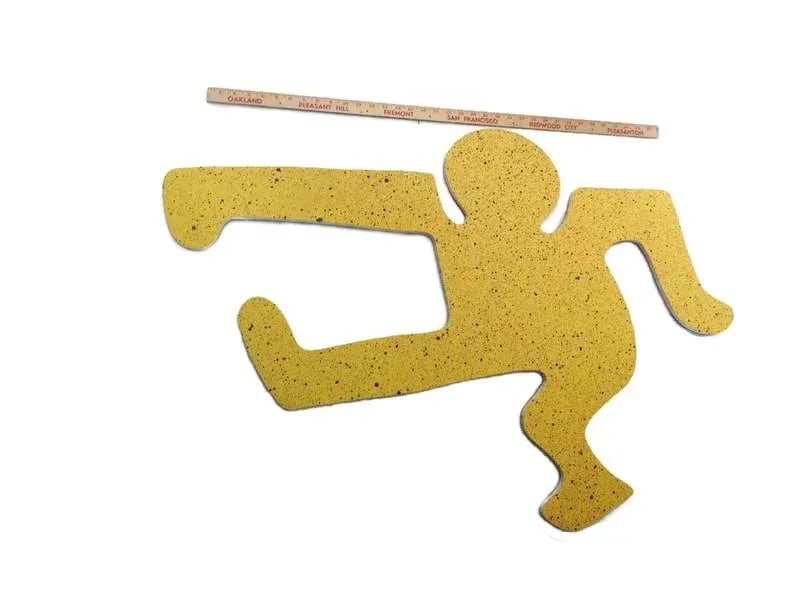 1990s Two Side Pop Art Green Yellow Splatter Foam Board Figure Wall Sculpture - 3