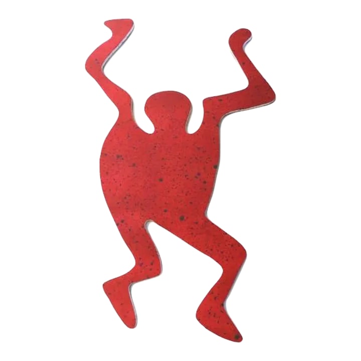 1990s Two Side Pop Art Red Splatter Foam Board Figure Wall Sculpture: 1990 pop art wall sculpture made of Gatorfoam. Two sided, red on both sides with splatter effect. Excellent condition. 41"X26"0.5"D. Two complementary adhesive acrylic hooks are provided. Condition: A