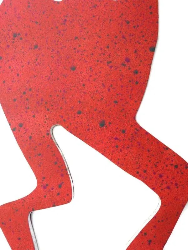 1990s Two Side Pop Art Red Splatter Foam Board Figure Wall Sculpture - 2