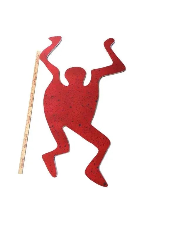 1990s Two Side Pop Art Red Splatter Foam Board Figure Wall Sculpture - 4