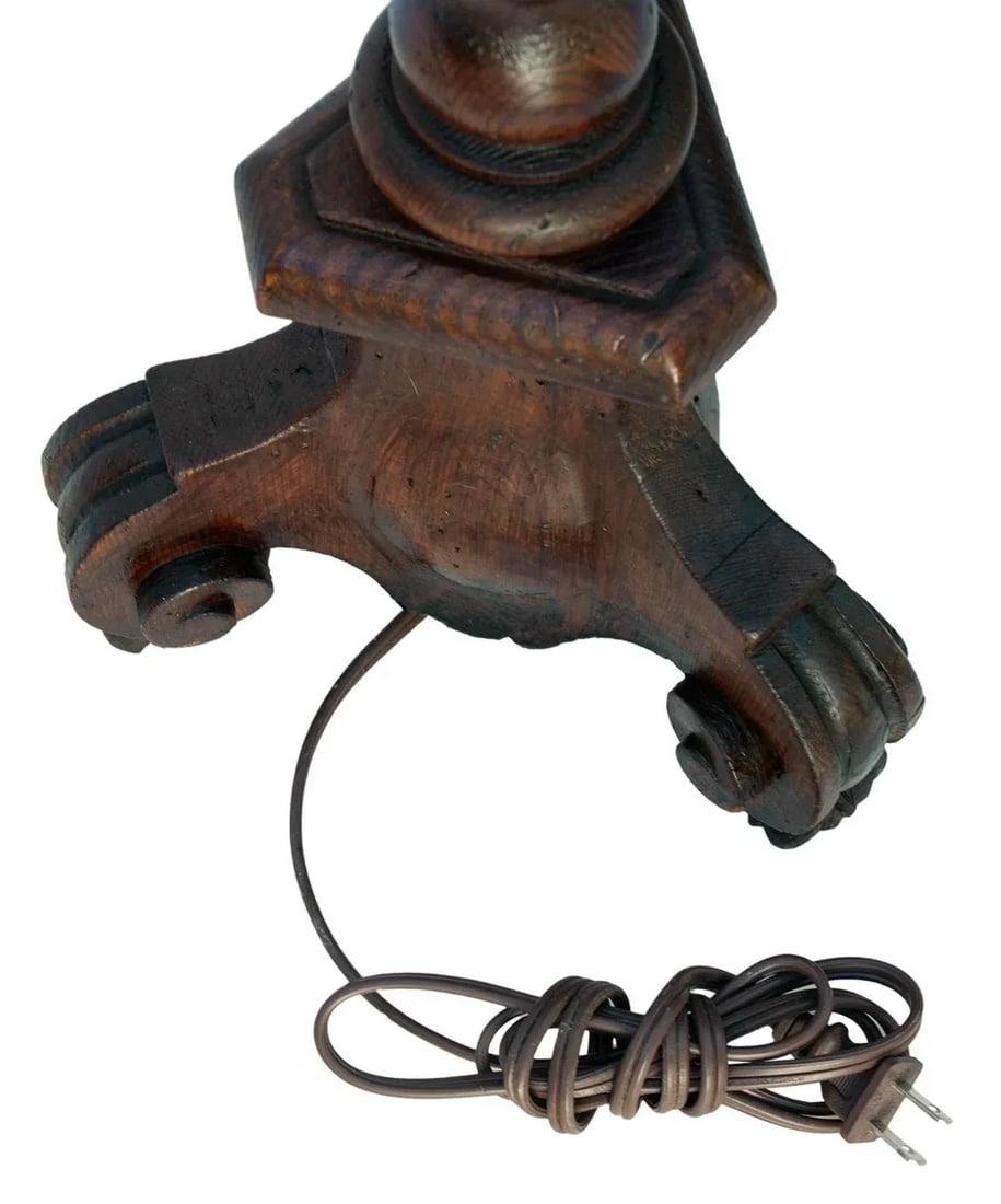 Chapman Vintage Wood Candlestick Lamp - 12