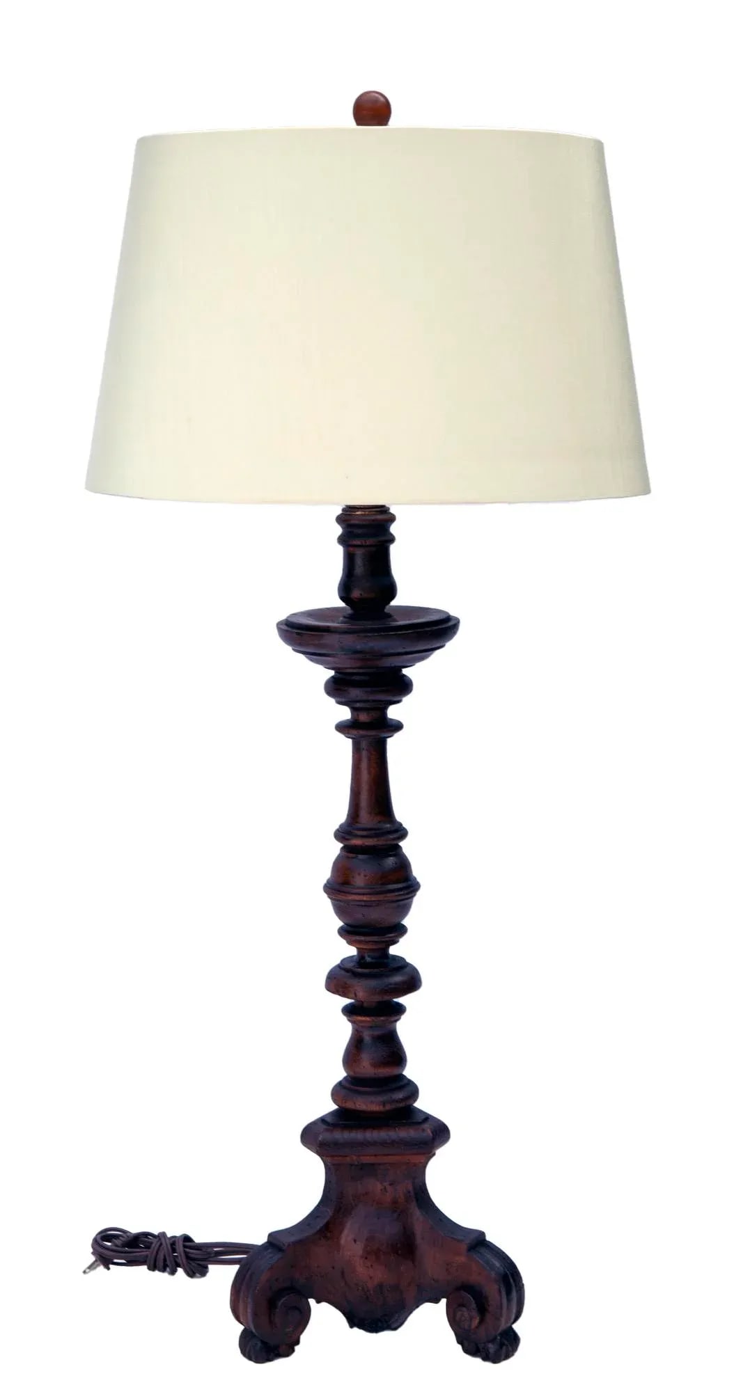 Chapman Vintage Wood Candlestick Lamp - 3