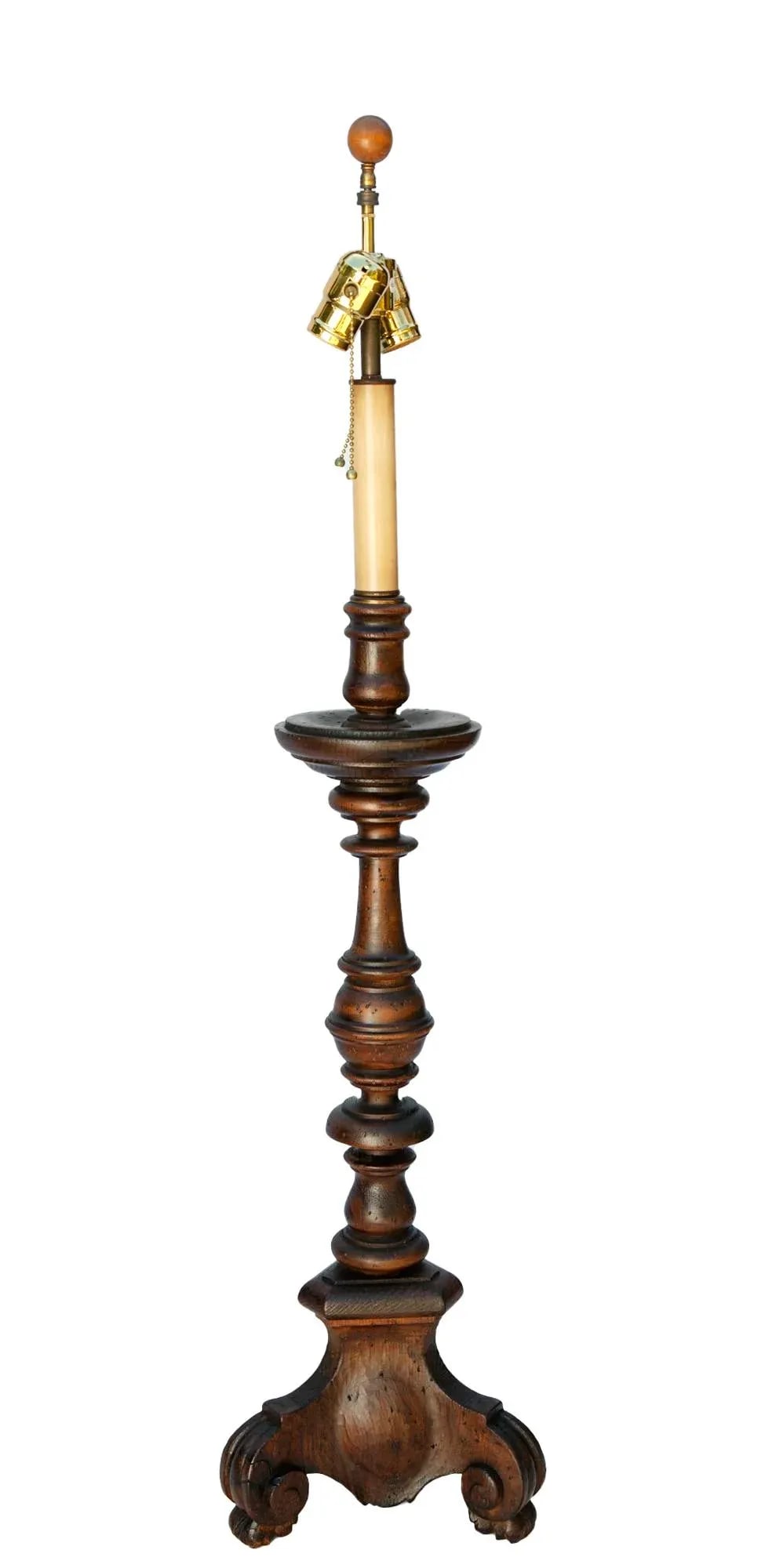 Chapman Vintage Wood Candlestick Lamp - 4