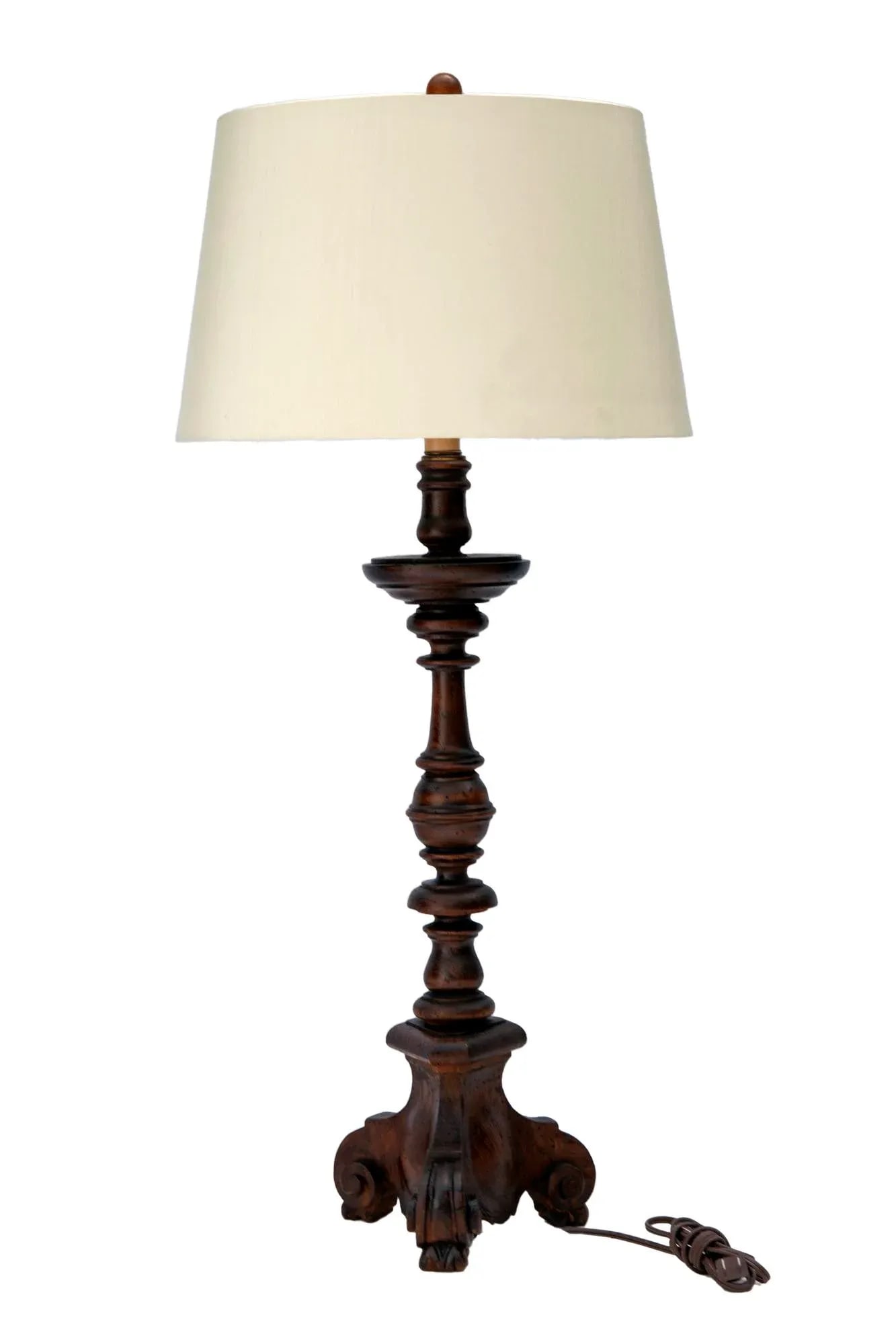 Chapman Vintage Wood Candlestick Lamp - 5