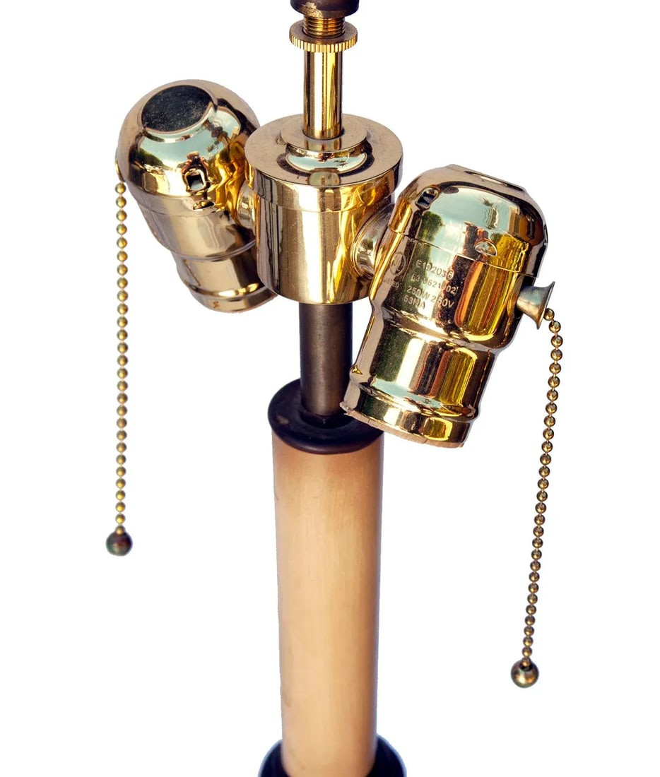 Chapman Vintage Wood Candlestick Lamp - 7