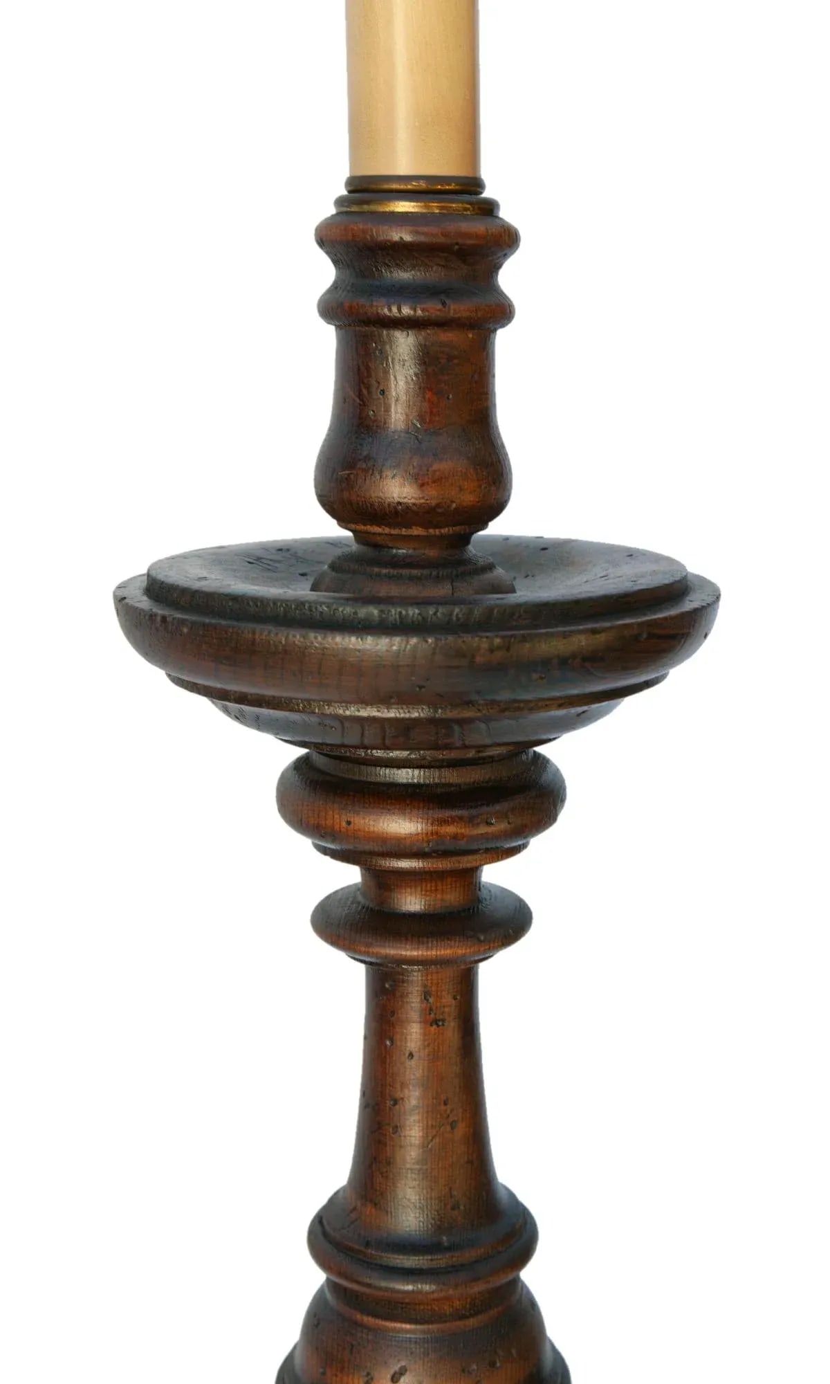 Chapman Vintage Wood Candlestick Lamp - 9