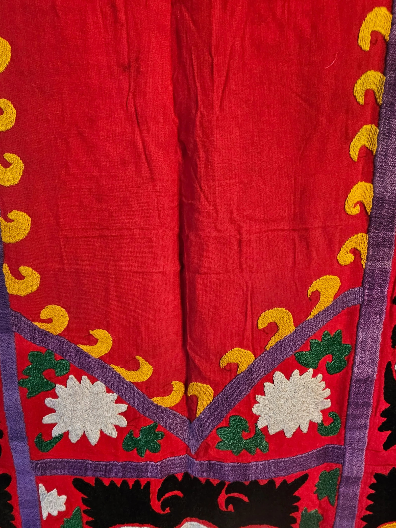 Early 20th Century Samarkand Silk and Cotton Embroideded Suzani Prayer Hanging - 3