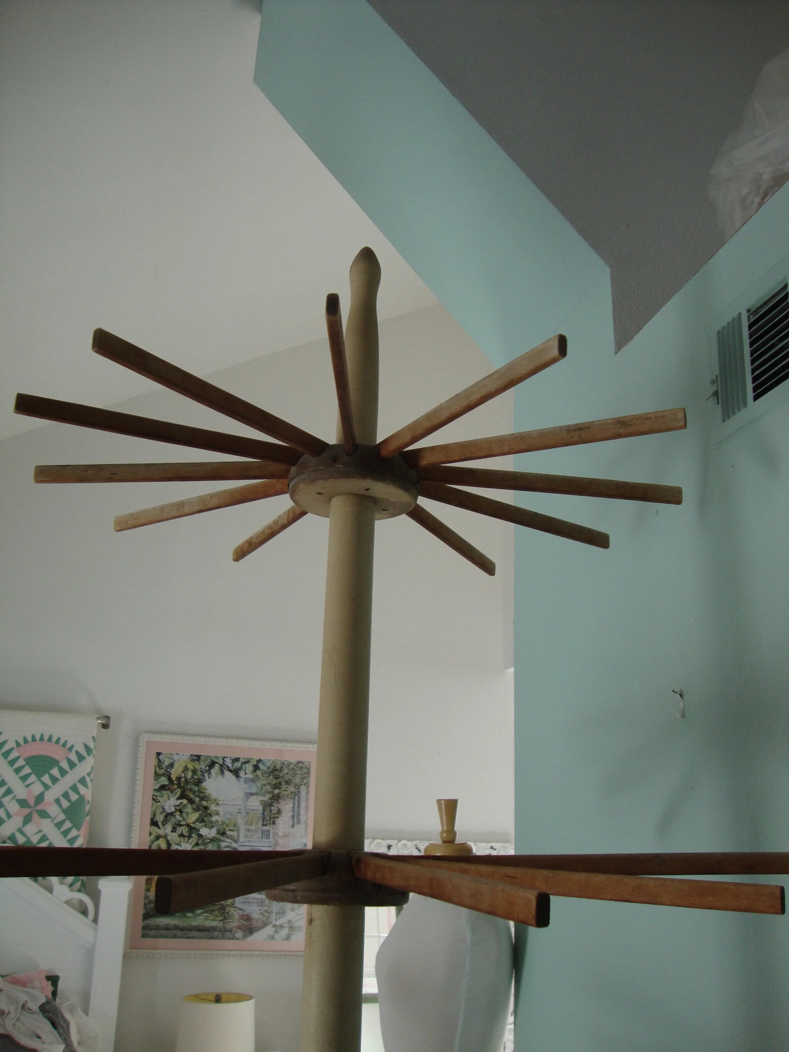 Early 1900s Antique Pease Clothestree Collapsible Drying Rack - 9