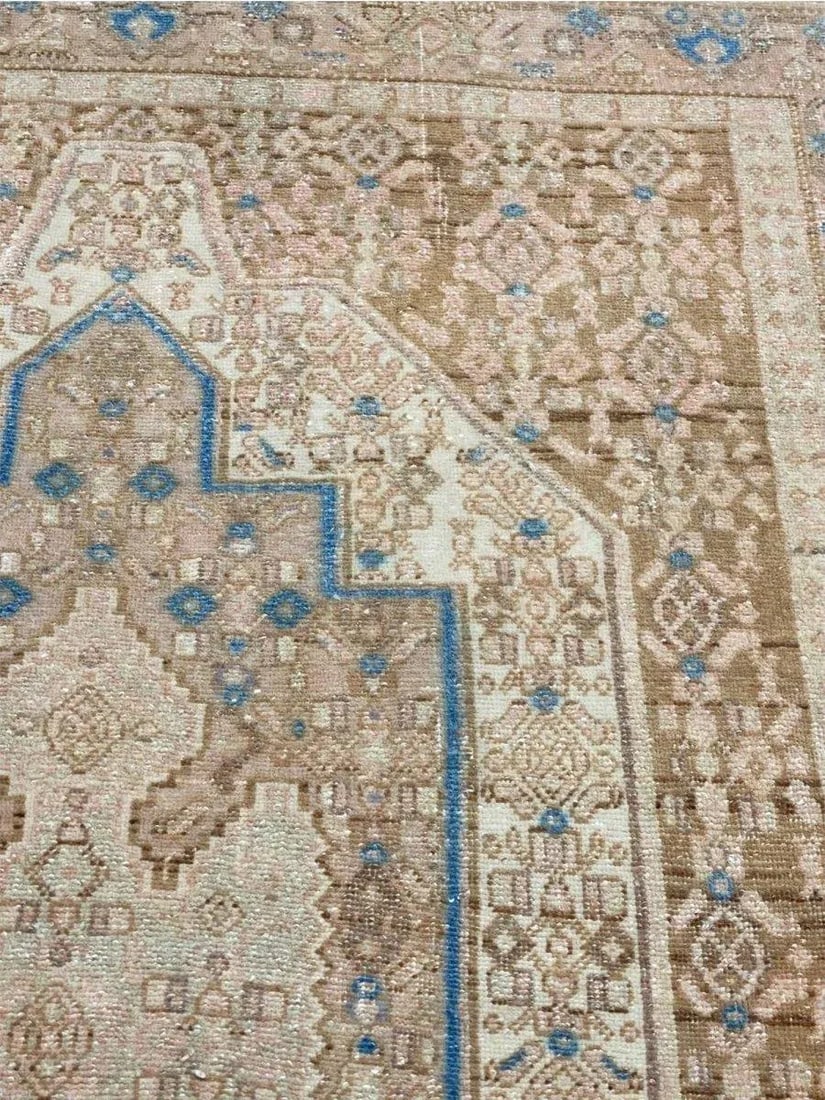 1930s Old Persian Kurdish Area Rug 4x5 - 4